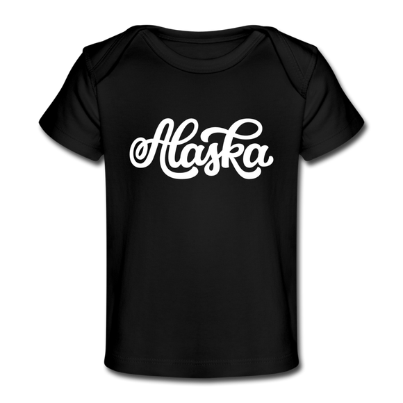 Alaska Baby T-Shirt - Organic Hand Lettered Alaska Infant T-Shirt - black