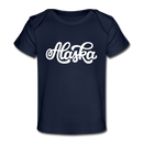 Alaska Baby T-Shirt - Organic Hand Lettered Alaska Infant T-Shirt - dark navy