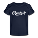 Connecticut Baby T-Shirt - Organic Hand Lettered Connecticut Infant T-Shirt - dark navy