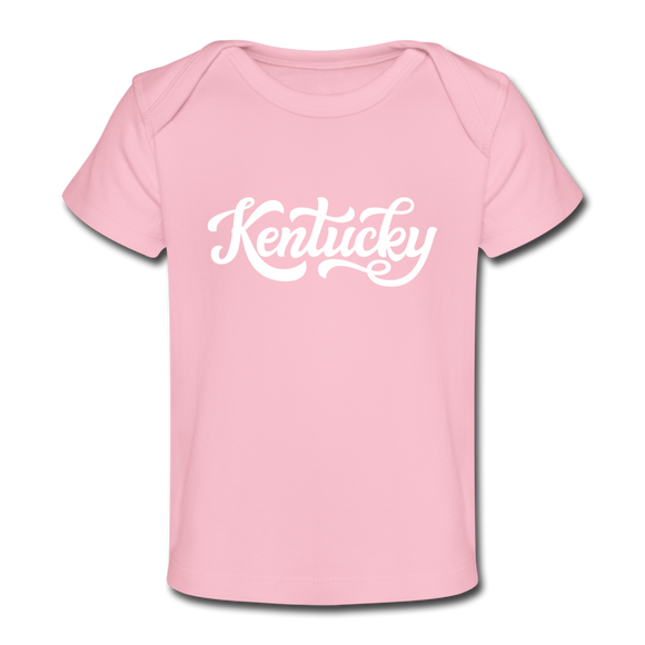 Kentucky Baby T-Shirt - Organic Hand Lettered Kentucky Infant T-Shirt - light pink