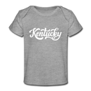 Kentucky Baby T-Shirt - Organic Hand Lettered Kentucky Infant T-Shirt - heather gray