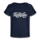 Kentucky Baby T-Shirt - Organic Hand Lettered Kentucky Infant T-Shirt - dark navy