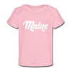 Maine Baby T-Shirt - Organic Hand Lettered Maine Infant T-Shirt - light pink