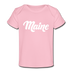 Maine Baby T-Shirt - Organic Hand Lettered Maine Infant T-Shirt - light pink