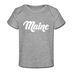 Maine Baby T-Shirt - Organic Hand Lettered Maine Infant T-Shirt - heather gray