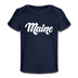 Maine Baby T-Shirt - Organic Hand Lettered Maine Infant T-Shirt - dark navy