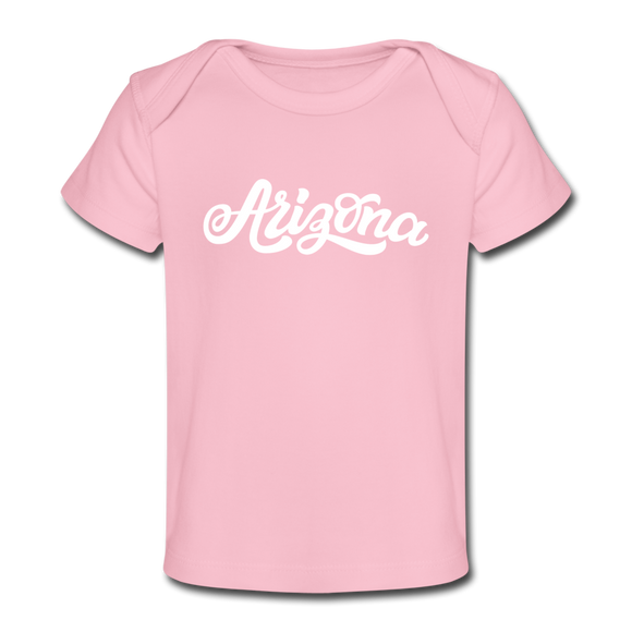 Arizona Baby T-Shirt - Organic Hand Lettered Arizona Infant T-Shirt - light pink