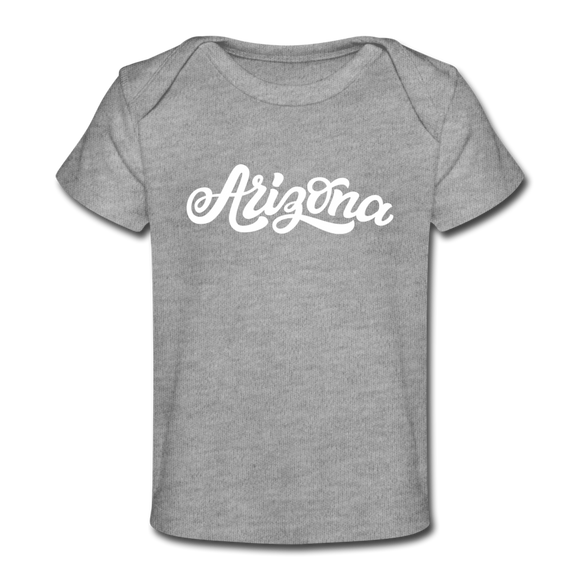 Arizona Baby T-Shirt - Organic Hand Lettered Arizona Infant T-Shirt - heather gray