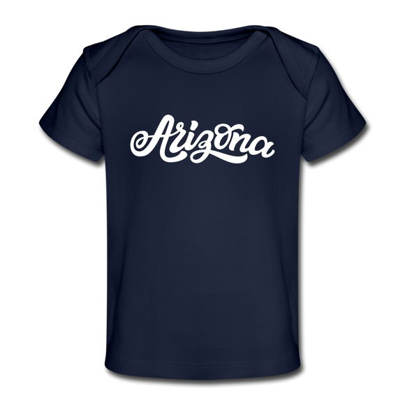 Arizona Baby T-Shirt - Organic Hand Lettered Arizona Infant T-Shirt - dark navy