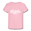 Florida Baby T-Shirt - Organic Hand Lettered Florida Infant T-Shirt - light pink