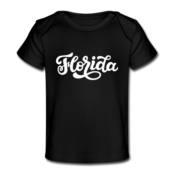 Florida Baby T-Shirt - Organic Hand Lettered Florida Infant T-Shirt - black