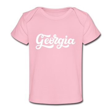 Georgia Baby T-Shirt - Organic Hand Lettered Georgia Infant T-Shirt - light pink