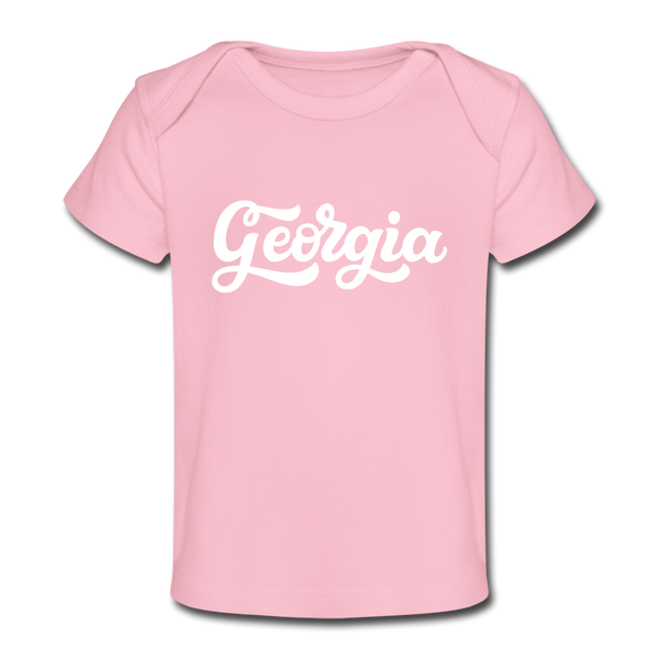 Georgia Baby T-Shirt - Organic Hand Lettered Georgia Infant T-Shirt - light pink