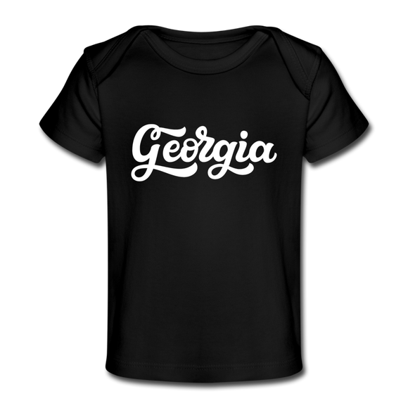 Georgia Baby T-Shirt - Organic Hand Lettered Georgia Infant T-Shirt - black