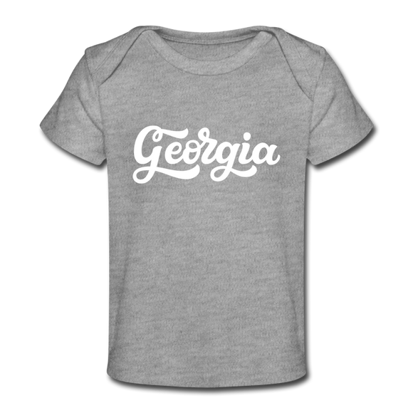 Georgia Baby T-Shirt - Organic Hand Lettered Georgia Infant T-Shirt - heather gray