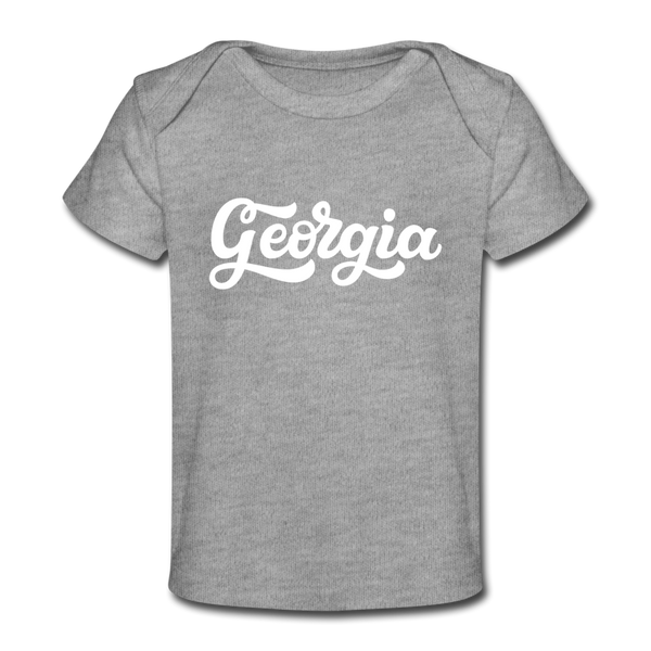 Georgia Baby T-Shirt - Organic Hand Lettered Georgia Infant T-Shirt - heather gray