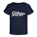 Georgia Baby T-Shirt - Organic Hand Lettered Georgia Infant T-Shirt - dark navy