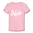 Idaho Baby T-Shirt - Organic Hand Lettered Idaho Infant T-Shirt - light pink