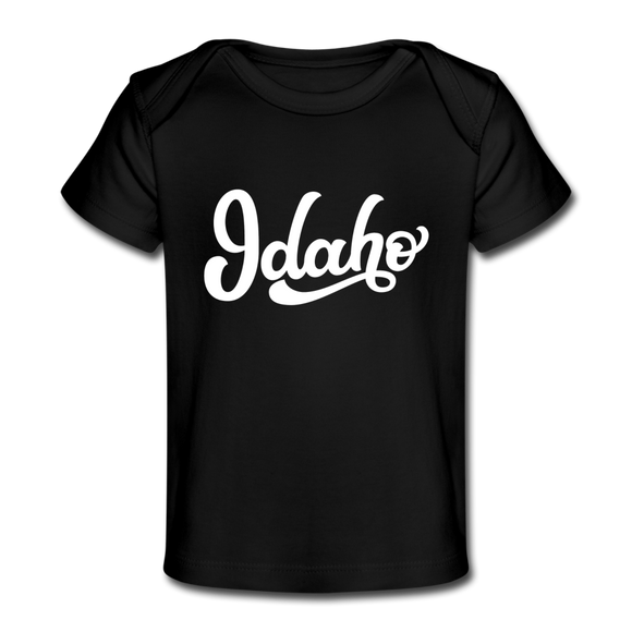 Idaho Baby T-Shirt - Organic Hand Lettered Idaho Infant T-Shirt - black