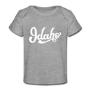 Idaho Baby T-Shirt - Organic Hand Lettered Idaho Infant T-Shirt - heather gray