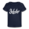 Idaho Baby T-Shirt - Organic Hand Lettered Idaho Infant T-Shirt - dark navy