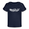 Maryland Baby T-Shirt - Organic Hand Lettered Maryland Infant T-Shirt - dark navy