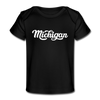 Michigan Baby T-Shirt - Organic Hand Lettered Michigan Infant T-Shirt - black