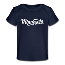 Minnesota Baby T-Shirt - Organic Hand Lettered Minnesota Infant T-Shirt - dark navy