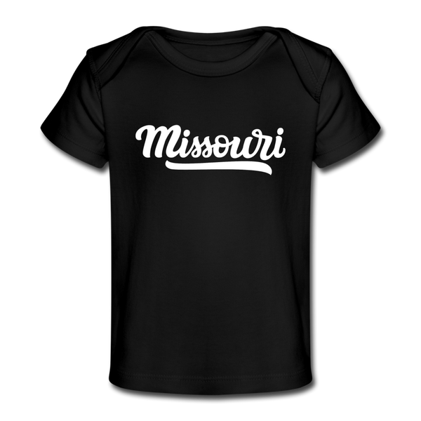 Missouri Baby T-Shirt - Organic Hand Lettered Missouri Infant T-Shirt - black