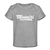 Missouri Baby T-Shirt - Organic Hand Lettered Missouri Infant T-Shirt - heather gray