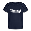 Missouri Baby T-Shirt - Organic Hand Lettered Missouri Infant T-Shirt - dark navy