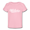 Oklahoma Baby T-Shirt - Organic Hand Lettered Oklahoma Infant T-Shirt - light pink