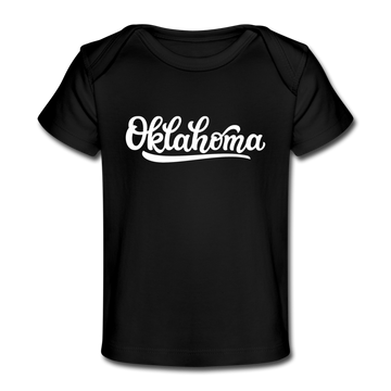 Oklahoma Baby T-Shirt - Organic Hand Lettered Oklahoma Infant T-Shirt - black