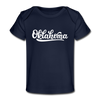 Oklahoma Baby T-Shirt - Organic Hand Lettered Oklahoma Infant T-Shirt - dark navy