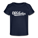 Oklahoma Baby T-Shirt - Organic Hand Lettered Oklahoma Infant T-Shirt - dark navy