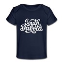 South Dakota Baby T-Shirt - Organic Hand Lettered South Dakota Infant T-Shirt - dark navy