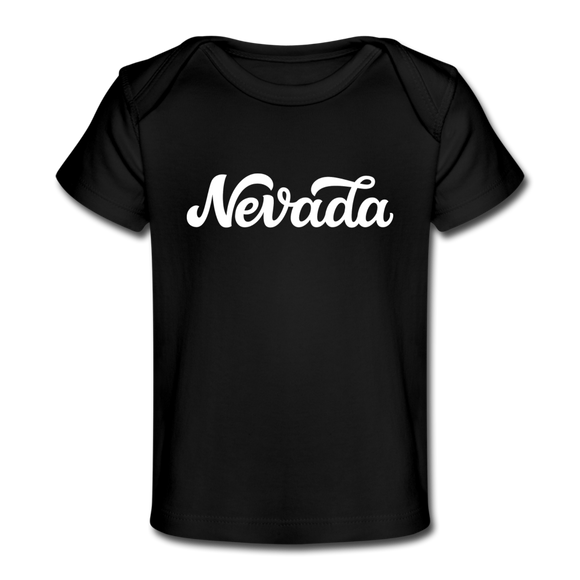 Nevada Baby T-Shirt - Organic Hand Lettered Nevada Infant T-Shirt - black