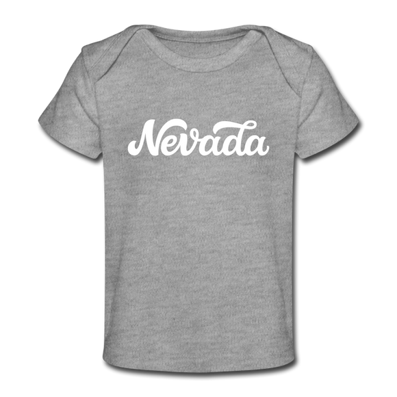 Nevada Baby T-Shirt - Organic Hand Lettered Nevada Infant T-Shirt - heather gray