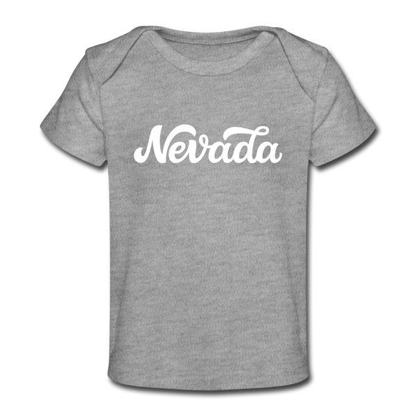 Nevada Baby T-Shirt - Organic Hand Lettered Nevada Infant T-Shirt - heather gray