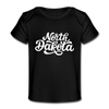 North Dakota Baby T-Shirt - Organic Hand Lettered North Dakota Infant T-Shirt - black