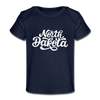 North Dakota Baby T-Shirt - Organic Hand Lettered North Dakota Infant T-Shirt - dark navy