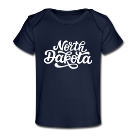 North Dakota Baby T-Shirt - Organic Hand Lettered North Dakota Infant T-Shirt