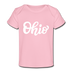 Ohio Baby T-Shirt - Organic Hand Lettered Ohio Infant T-Shirt - light pink