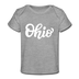 Ohio Baby T-Shirt - Organic Hand Lettered Ohio Infant T-Shirt - heather gray
