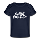 South Carolina Baby T-Shirt - Organic Hand Lettered South Carolina Infant T-Shirt - dark navy