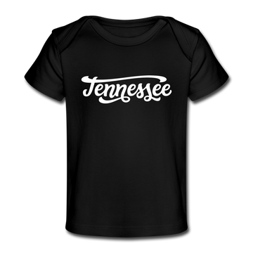 Tennessee Baby T-Shirt - Organic Hand Lettered Tennessee Infant T-Shirt - black