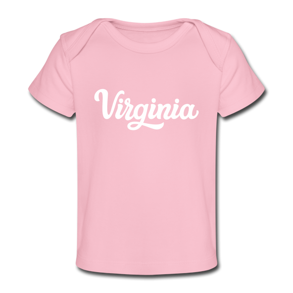 Virginia Baby T-Shirt - Organic Hand Lettered Virginia Infant T-Shirt - light pink