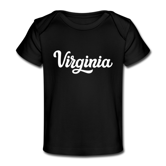Virginia Baby T-Shirt - Organic Hand Lettered Virginia Infant T-Shirt - black