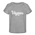 Virginia Baby T-Shirt - Organic Hand Lettered Virginia Infant T-Shirt - heather gray