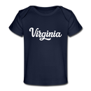 Virginia Baby T-Shirt - Organic Hand Lettered Virginia Infant T-Shirt - dark navy
